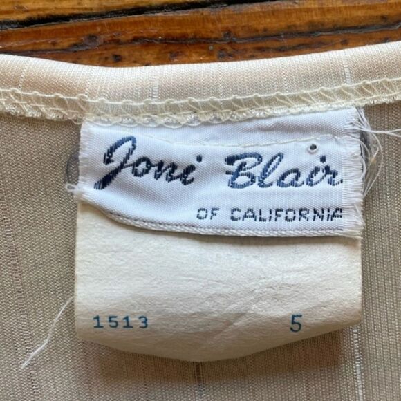 Joni‎ Blair of California Vintage Peplum Wrap Dress Cream Colored Size 5 - Picture 3 of 3